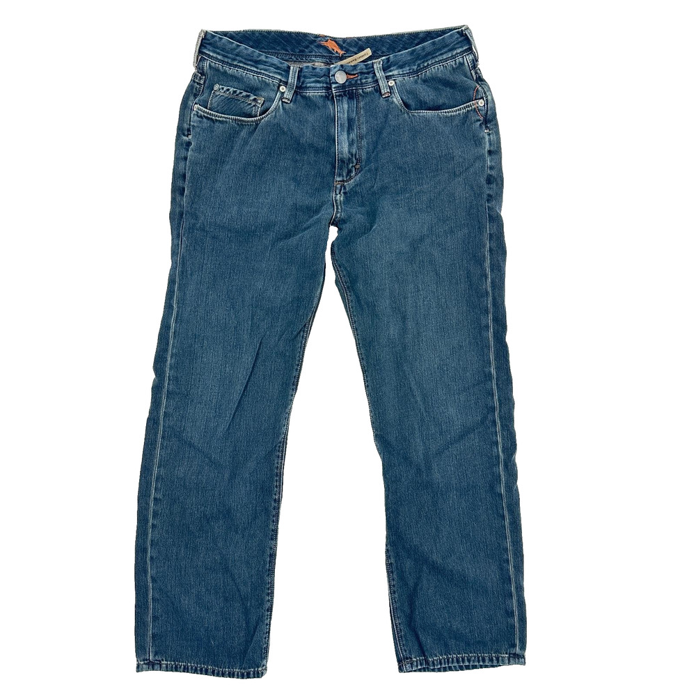 Tommy Bahama Jeans Men Size 36 Blue Relaxed Fit Denim 65 Cotton Tencel